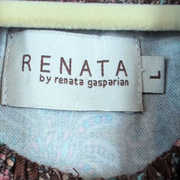 Renata by Renata Gasparian High Neck Floral Long Sleeve Maxi Dress Size L - Picture 2 of 11